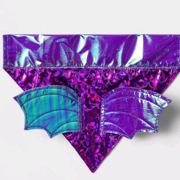 Hyde & EEK! Boutique Purple Dragon Dog Collar Slide Bandana - Picture 2 of 3